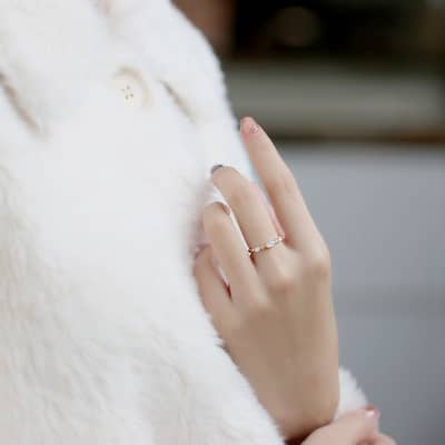 925 Sterling Silver Gold Plated Ocean Wave Colorful Gemstone Opal Zircon Simple Ring detail 2