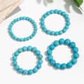 Handmade Stretchy Beads Bracelet 8-14mm Boho Blue Synthetic Turquoise Stone Beaded Bracelet 2
