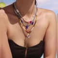 Drip Oil Colored Flower Pendant Clavicle Chain With Natural Stone Freshwater Pearl And Agate Beads 3