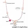 Drip Oil Colored Flower Pendant Clavicle Chain With Natural Stone Freshwater Pearl And Agate Beads 6