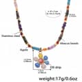 Natural Stone Flower Pendant Necklace