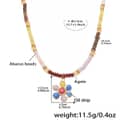 Abacus Bead Flower Pendant Necklace
