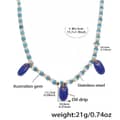 Blue And White Natural Stone Pendant Necklace