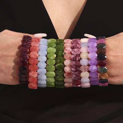 Summer Multi Color Crystal Agate Bracelet Healing Real Natural Stone Beaded Bracelet detail 2