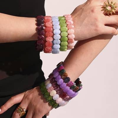 Summer Multi Color Crystal Agate Bracelet Healing Real Natural Stone Beaded Bracelet detail 3