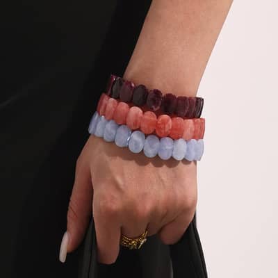 Summer Multi Color Crystal Agate Bracelet Healing Real Natural Stone Beaded Bracelet detail 4