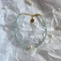 Summer Faceted Turquoise Beaded Bracelet Niche Design Heart Charm Freshwater Pearl Bracelet 4