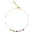 February Amethyst Gemstone 925 Sterling Silver Gold Plated Geometric Bracelet 5