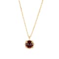 January Garnet Gemstone 925 Sterling Silver Gold Plated CZ Zircon Flower Necklace 1