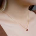 January Garnet Gemstone 925 Sterling Silver Gold Plated CZ Zircon Flower Necklace 2