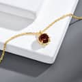 January Garnet Gemstone 925 Sterling Silver Gold Plated CZ Zircon Flower Necklace 5