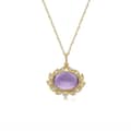 February Gemstone Vintage Geometric Pendant Necklace 925 Sterling Silver Gold Plated 1