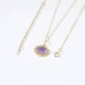 February Gemstone Vintage Geometric Pendant Necklace 925 Sterling Silver Gold Plated 3