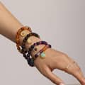 Light Luxury Mixed Color Natural Stone Elastic Rope Tiger Eye Stone Handmade Bead Bracelet 4