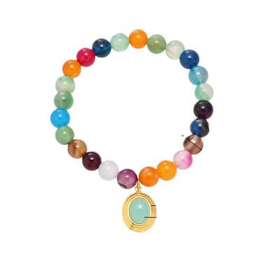 Light Luxury Mixed Color Natural Stone Elastic Rope Tiger Eye Stone Handmade Bead Bracelet detail 6
