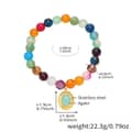 Mixed Color Natural Stone Bead Bracelet 18cm