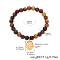 Black Agate Natural Stone Bead Bracelet 18cm