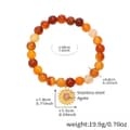 Orange Natural Stone Bead Bracelet 18cm