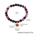 Purple Natural Stone Bead Bracelet 18cm