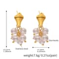 Golden White Pearl Earrings