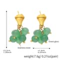 Golden Green Glass Earrings