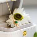 May Gemstone 925 Sterling Silver Gold Plated Vintage Chain & Link Bracelet 3
