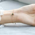 May Gemstone 925 Sterling Silver Gold Plated Vintage Chain & Link Bracelet 6