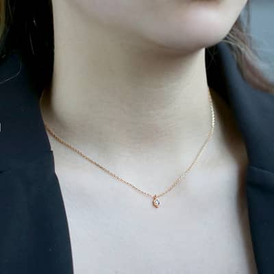March Aquamarine Gemstone 925 Sterling Silver Gold Plated Niche Design Oval Necklace detail 2