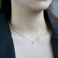 March Aquamarine Gemstone 925 Sterling Silver Gold Plated Niche Design Oval Necklace 2