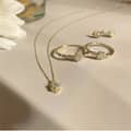 March Aquamarine Gemstone 925 Sterling Silver Gold Plated Niche Design Oval Necklace 4