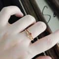 Birthstone July Ruby 925 Sterling Silver Gold Plated Lab-Grown Gems Ring 2