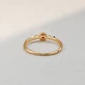 Birthstone July Ruby 925 Sterling Silver Gold Plated Lab-Grown Gems Ring 5