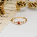 Birthstone July Ruby 925 Sterling Silver Gold Plated Lab-Grown Gems Ring 6