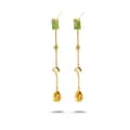 Birthstone August 925 Sterling Silver Gold Plated Tassels Medium Citrine White Topaz Peridot Crystal Earrings 1