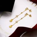 Birthstone August 925 Sterling Silver Gold Plated Tassels Medium Citrine White Topaz Peridot Crystal Earrings 5