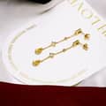 Birthstone August 925 Sterling Silver Gold Plated Tassels Medium Citrine White Topaz Peridot Crystal Earrings 6