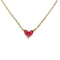 Birthstone July Ruby 925 Sterling Silver Gold Plated Love Heart Necklace 1
