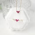 Birthstone July Ruby 925 Sterling Silver Gold Plated Love Heart Necklace 6
