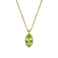 Birthstone August 925 Sterling Silver Gold Plated Vintage Simplicity Geometric Drop Green Crystal GTC Necklace 1