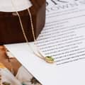 Birthstone August 925 Sterling Silver Gold Plated Vintage Simplicity Geometric Drop Green Crystal GTC Necklace 3