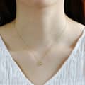 Birthstone August 925 Sterling Silver Gold Plated Vintage Simplicity Geometric Drop Green Crystal GTC Necklace 6