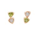 Birthstone August 925 Sterling Silver Gold Plated Prehnite Stone Natural Peridot Simple Geometric Stud Earrings 1