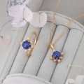 Birthstone September Sapphire 925 Sterling Silver Gold Plated Snowflake Design Starlight Synthetic Star Ring 2