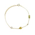 Birthstone August Peridot 925 Sterling Silver Gold Plated Vintage Geometric Drop Square-Shaped Bracelet 1