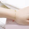 Birthstone August Peridot 925 Sterling Silver Gold Plated Vintage Geometric Drop Square-Shaped Bracelet 6