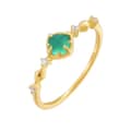 May Emerald Gemstone 925 Sterling Silver Gold Plated Ring 1