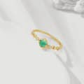 May Emerald Gemstone 925 Sterling Silver Gold Plated Ring 2