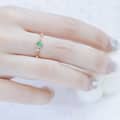 May Emerald Gemstone 925 Sterling Silver Gold Plated Ring 4