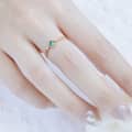 May Emerald Gemstone 925 Sterling Silver Gold Plated Ring 5