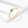 May Emerald Gemstone 925 Sterling Silver Gold Plated CZ Zircon Star Ring 2